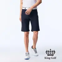 在飛比找momo購物網優惠-【KING GOLF】實體同步款-男款LOGO印花側袋彈性短