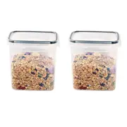 2pcs 1600ml Transparent Plastic Storage Jars Sealed Organiser Food Container