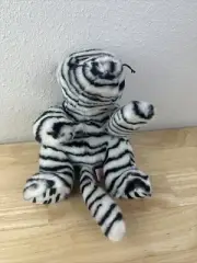 Retired TY Beanie Baby Buddy-Blizzard White Tiger Cat 13" Plush Stuff Animal
