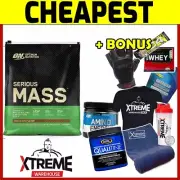 OPTIMUM NUTRITION SERIOUS MASS 5.45kg 12lbs // MASS GAINER PROTEIN WHEY BULKING