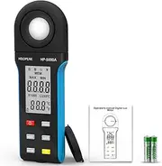 Digital Light Meter, 1-400000Lux Illuminance Meter with Large LCD Screen Handheld Ambient Temperature Measurer, Lumen Meter for Plants, Photography Lab, Classroom, Bedroom, 5000A, HOLDPEAK