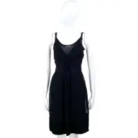 在飛比找Yahoo奇摩購物中心優惠-PHILOSOPHY 黑色蕾絲拼接細肩帶洋裝