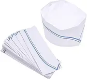 [Baluue] Paper Chef Hat Chef Hats Bulk Kitchen Men Heat Chefs Hats for Adults Chef Cap Head Work Hat Scrub Hats Scrub Cap Bouffant Caps Cooking Hat Food Preservation Hat Red