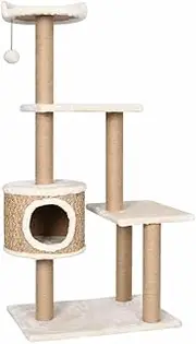 123cm Cat Tree with Scratching Post - Multi-Level Seagrass Cat Tower for Large Cats, Sturdy Cat Furniture for Indoor Play & Climbing, Space-Saving Design for Small Homes