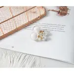 韓國流行耳環 魔幻水晶耳環❤️白 1對（耳針）