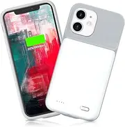 DOKYW Battery Case for iPhone 12/12 Pro, 6800mAh Portable Rechargeable Protective iPhone12 Charging Case, Extended Smart Battery Charger Case for iPhone12Pro, White