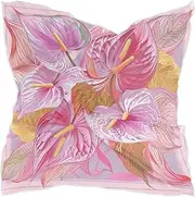 [sanluoli] Anthurium Flower Floral square silk scarf pashminas elegantes head wraps for women for neck bufanda para mujer elegante, Anthurium Flower Floral