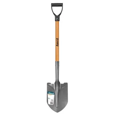 28 in. D-Grip Short Wood Handle Garden Spade Carbon Steel NEW