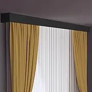 Modern 3-in-1 Heavy Duty Ceiling Curtain Tracks with Pelmet Panel, Double Rails Set for Apartments/bedroom/office, White, 5 Meter (16.4ft)