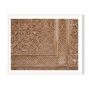 Moorish Pattern Framed Printed Wall Art - White