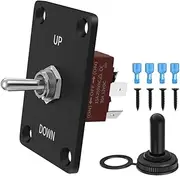 Snblzhef Rocker Toggle Switches Momentary Polarity Reverse Switch 6 Pin 3 Position (ON)-Off-(ON) with UP/Down Plate for RV Boat
