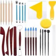 28 Pcs Polymer Clay Tools Set with Dotting Pen, Rubber Tip Pen, Ball Stylus, Cer