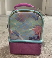 Thermos Kid's Dual Compartment Lunch Box -Mermaid. New W/anti Microbial Liner.