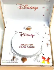 Disney **MINNIE MOUSE MADE FOR EACH OTHER Silver Plated Bracelet** New in Box