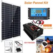 12V-110V/220V 6000W Complete Solar Panel Kit 100A Solar Power Generator Home Set