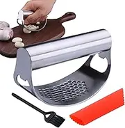 Garlic Rocker - Manual Garlic Press - Ergonomic Manual Grater Equipment for Cooking Heavy Duty Chopper for Kitchen Ginger and Vegetable