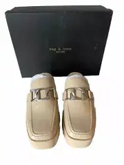 Rag & Bone Women's Loafer Logan Chain Platform Size 8.5 38.5 NIB $395 Macadamia