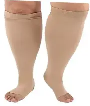 Toeless Plus Size Compression Socks Wide Calf Unisex 4-7XL Open Toe Soft Comfy