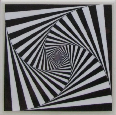Handmade Stone Ceramic Tile Marble Drink Coasters - Set of 4 - Illusion 7 C