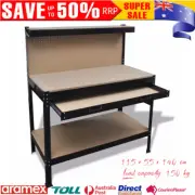 Garage Workbench Work Bench with Pegboard Steel for Shed Workshop Tool Storage