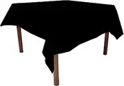 Weavric Square Tablecloth, 90 X 90 Inches, Washable Reusable Black Large Tablecloth with Hemmed Edge for Buffet Table, Kitchen, Dinner, Wedding