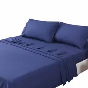 Ultra Soft Cotton Sheet Set Single King Single Double Queen King Size Navy