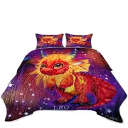 Cute Fantasy Art Leo Lil Dragon Coverlet