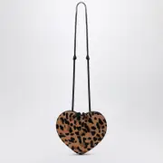 [Alaïa] Le Coeur bag in leopard-print calf hair One size Black