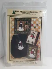 Vtg Seasonal Snowman Quilt Block Pattern Pine Meadows Designs
