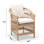 Malawi Outdoor Wicker and Aluminium Dining Chair - Outdoor Chairs