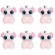 6PK Axolotl Eye Popping Keychain Axolotl Squeeze Stress Relief Toy 5.7x6cm Pink