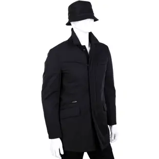 Fay 黑色外袋設計釦式大衣