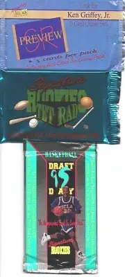VINTAGE Sig Rookies Multi Sport Cards 94-96 Lot- 3 Unopened packs-3 autos +Bonus