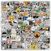 Hunting Stickers 100 Pcs, Cool Nature Adventure Camping Vinyl Waterproof Outdoor Stickers for Water Bottle Laptop Guitar Skateboard Car Bike Suitcase Luggage for Adults Teens - Go Hunting