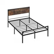 Costway Full Size Metal Bed Frame w/Headboard Heavy Duty Black
