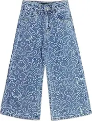 [Kidscool Space] Girls Flare Jeans,Little Big Girl Bell Bottom Summer Denim Pants