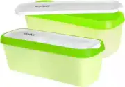 Ice Cream Containers Pack Of 2 Ice Cream Containers With Lids 1.5 qt. green