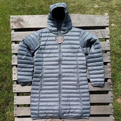 Columbia Women's Lake 22 Down Long Hooded Gray Jacket Size XL