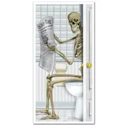 Halloween Skeleton Restroom Toilet Door Cover