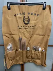 High West Distillery Leather & Canvas Bartender Roll Up Bag Bartending Tool Kit