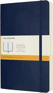 Moleskine QP616EXPB20 Classic Notebook, Expanded (400 Pages), Soft Cover, Horizontal Rule, Large Size (W x H x H): 5.1 x 8.3 inches (13 x 21 cm), Sapphire Blue