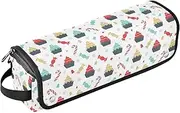 [sanluoli] Hair Tools Travel Bag with Iron Mat Waterproof Hair Tools Travel Organizer Merry Christmas Cup Cakes Cute Travel Essentials for Women