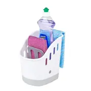 D Line Sink Tidy 18x13.5x17.5cm Removable Sponge Holder & Base - White