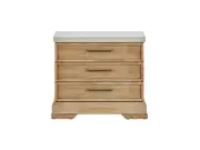 Hudson Bedside Table (3 Drawer) - Straw