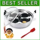 Sleek 4 Cup Egg Poaching Pan - Non-Stick, Dishwasher Safe, Induction Friendly