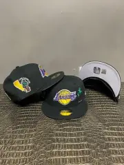 NEW ERA LA Lakers Custom 59Fifty Black/Yellow/Purple New Palm Trees Patch