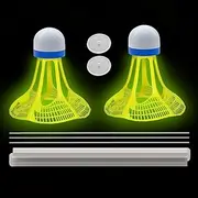 mivceklw Elastic Badminton Trainer Set, Indoor Rebound Practice Kit, Luminescent Shuttlecock for Visibility, Solo Swing Train for Hand Eye Coordination, Reflex Training Use 1.6 m