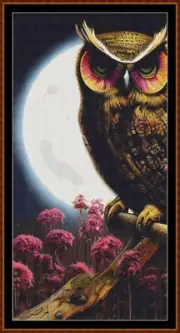 OWL OF THE MOON ~~ cross stitch pattern