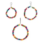 Colorful Beads Ladder Hammock Toy for Bird Parrot Standing Supplies Bird Toy
