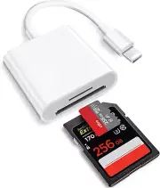 2-in-1 Lightning to SD Card Reader for iPhone, MFi Certified, Quick Transfer